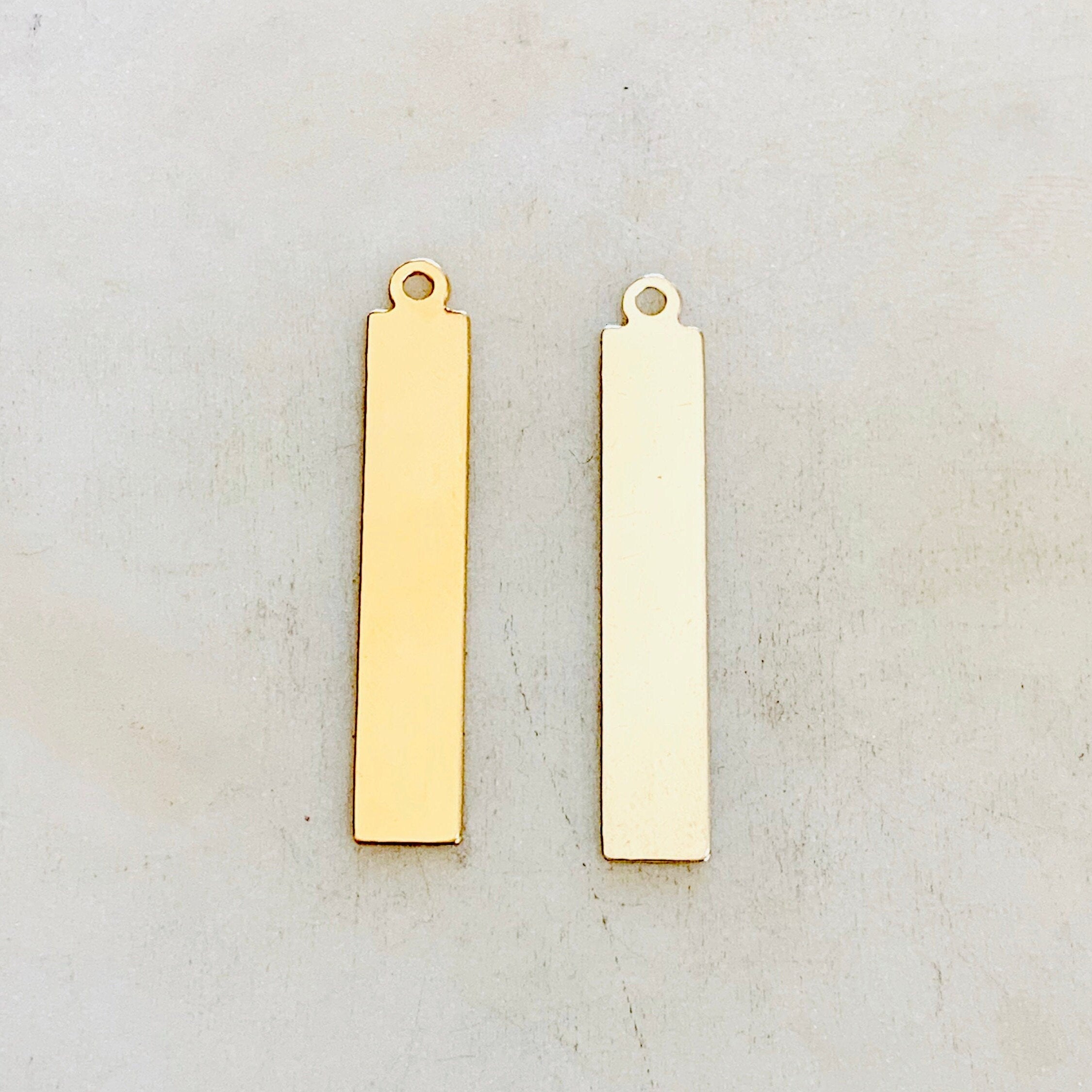 Sterling Silver or 14K Gold Filled Long Rectangle Bar 5mm x 32mm 24 Gauge