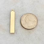 Sterling Silver or 14K Gold Filled Long Rectangle Bar 5mm x 32mm 24 Gauge
