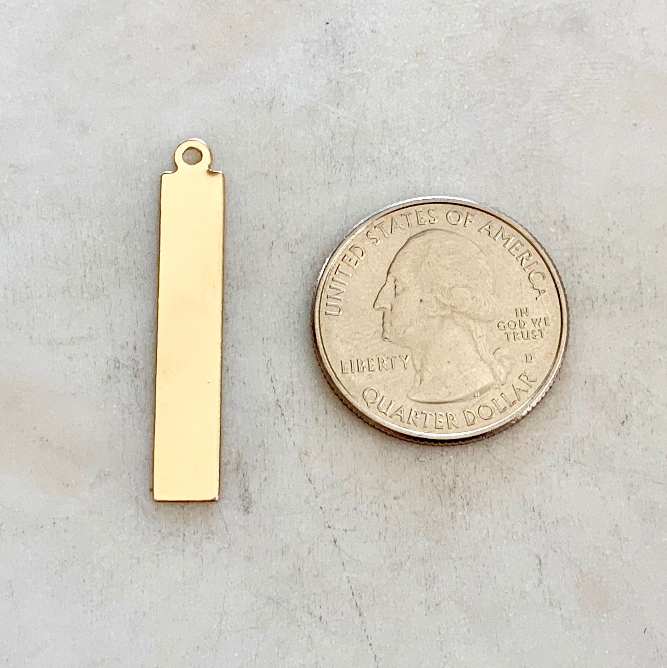 Sterling Silver or 14K Gold Filled Long Rectangle Bar 5mm x 32mm 24 Gauge