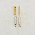 25mmx5mm Pewter Metal Spike Charm Jagged Edge Point Faceted Dagger (2pc)