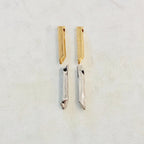 25mmx5mm Pewter Metal Spike Charm Jagged Edge Point Faceted Dagger (2pc)