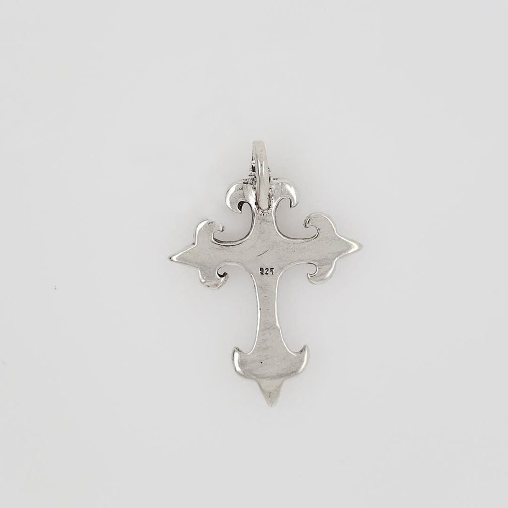 Sterling Silver Large Thick Sturdy Fleur De Lis Detailed Medieval Style