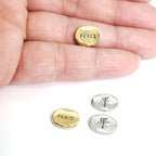 Pewter Chinese Peace Bead Symbol Oval Bead Inspirational Charm (2pc)