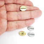 Pewter Chinese Courage Bead Symbol Oval Bead Inspirational (2pc) – Antique Gold