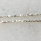 3.5mm Sterling Silver Diamond Cut Sturdy Figaro Curb Chain – Sold by the Foot