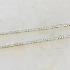 4.25mm Sterling Silver Diamond Cut Thick Figaro Curb Chain – Sold by the Foot – Silver