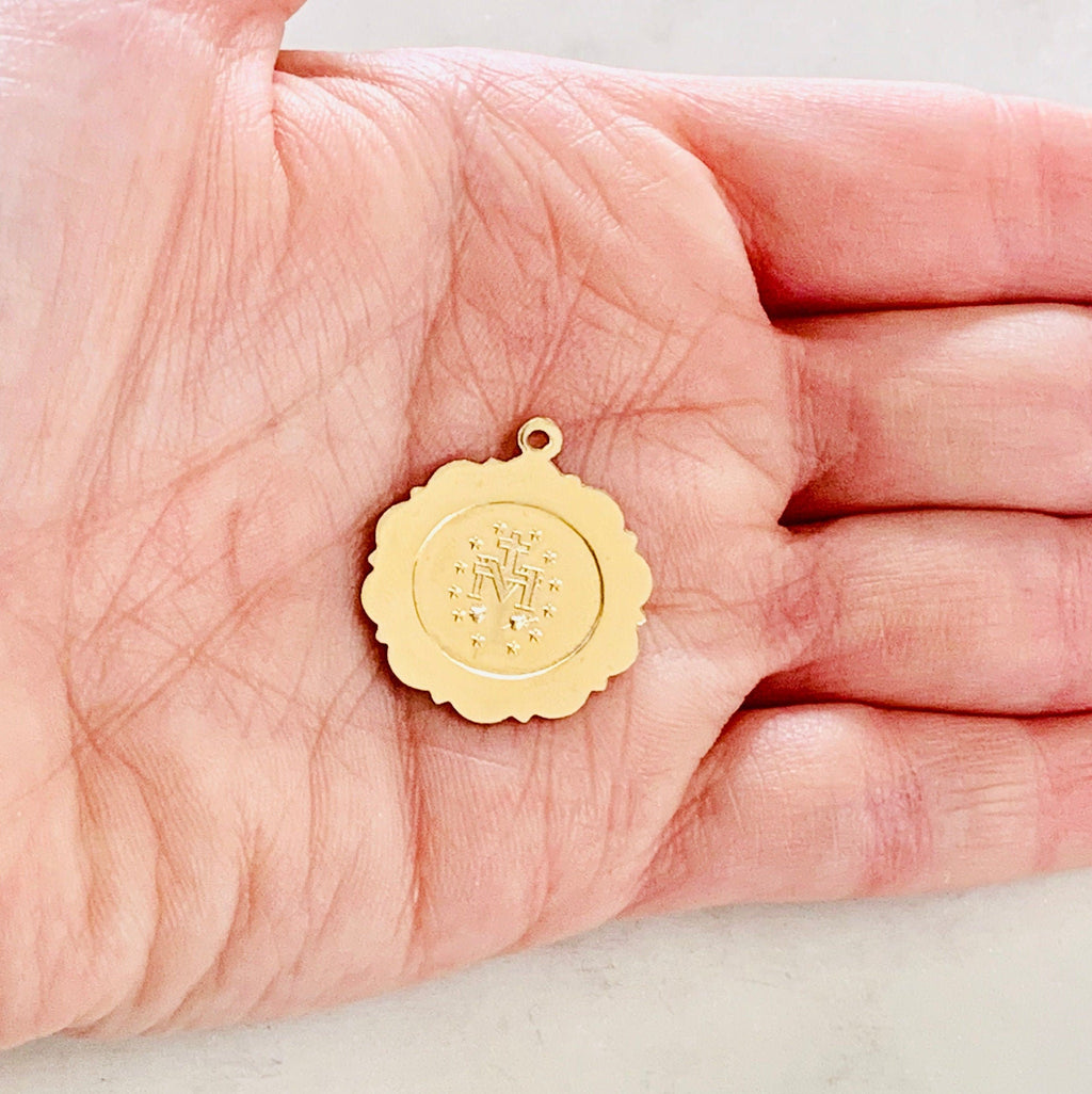 Sterling Silver or 14K Gold Filled Virgin Mother Mary Miraculous Medallion