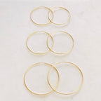 14K Gold Filled Large Endless Hoop Earrings 50mm 45mm 40mm Earring (2pc)