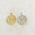 25mmx23mm Gold Plated or Rhodium Plated Good Luck CZ Coin Charm Heart Four