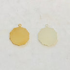 Sterling Silver or 14K Gold Filled 22mm Large or Flower Scalloped Coin