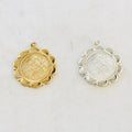 Sterling Silver or 14K Gold Filled 22mm Large or Flower Scalloped Coin