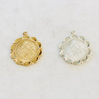 Sterling Silver or 14K Gold Filled 22mm Large or Flower Scalloped Coin