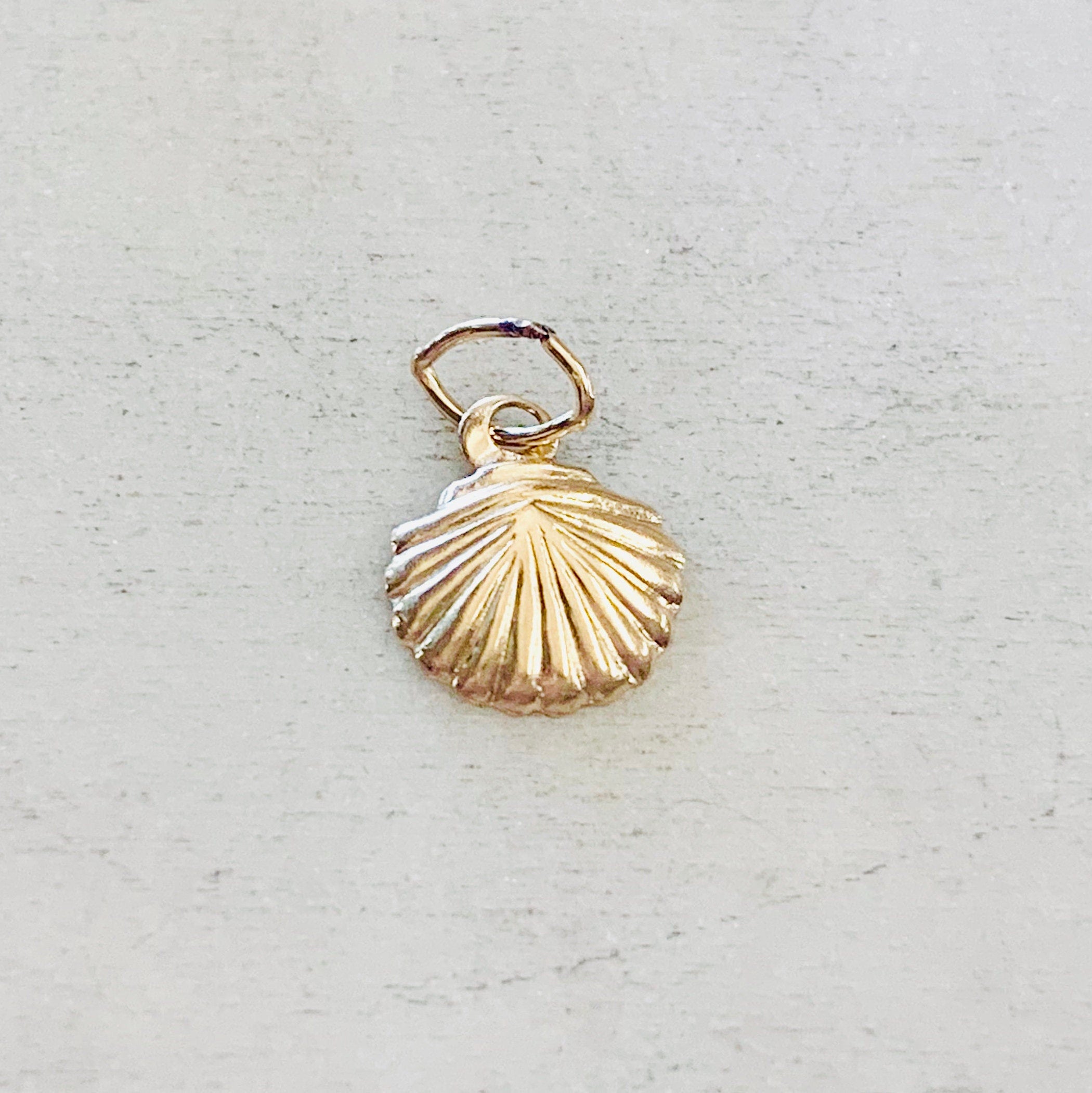 14K Gold Filled Dainty Lightweight SeaShell Ocean Nautical Charm Pendant