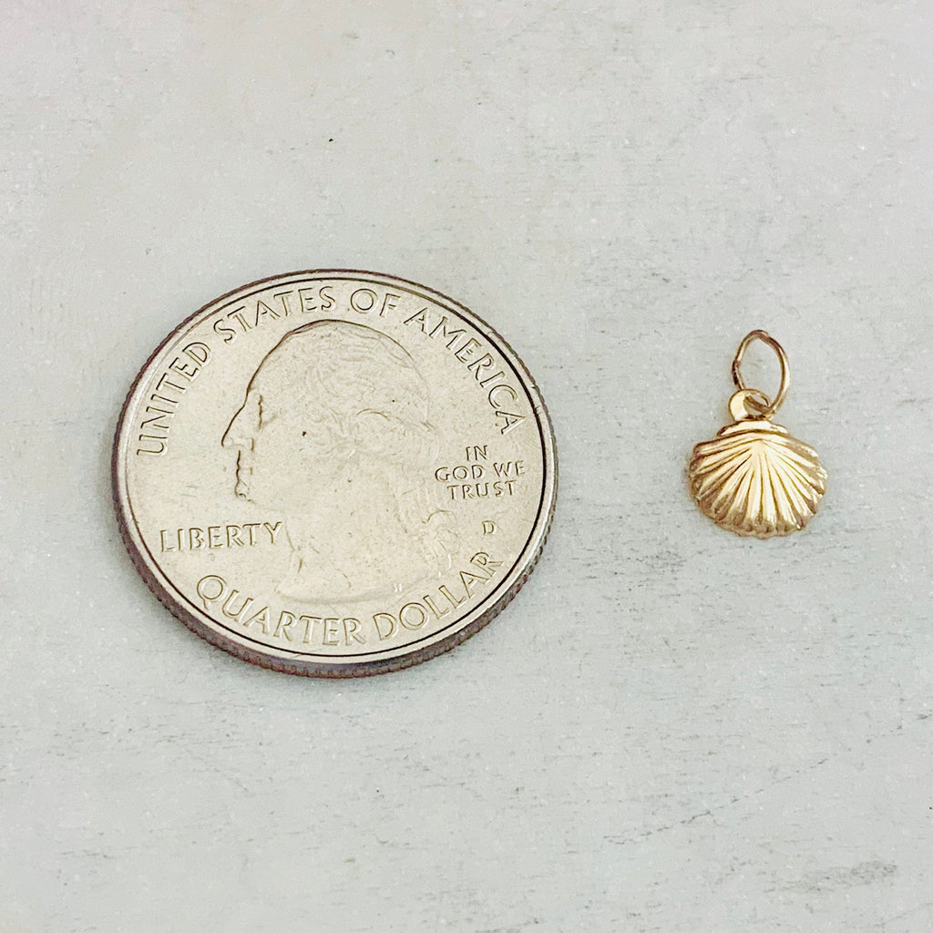 14K Gold Filled Dainty Lightweight SeaShell Ocean Nautical Charm Pendant