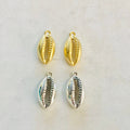 Pewter Large Tiger Cowrie Shell Ocean Nautical Charm Pendant