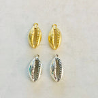 Pewter Large Tiger Cowrie Shell Ocean Nautical Charm Pendant