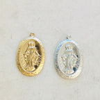 22mmx14mm Sterling Silver or 14K Gold Filled or Virgin Mother Mary Oval