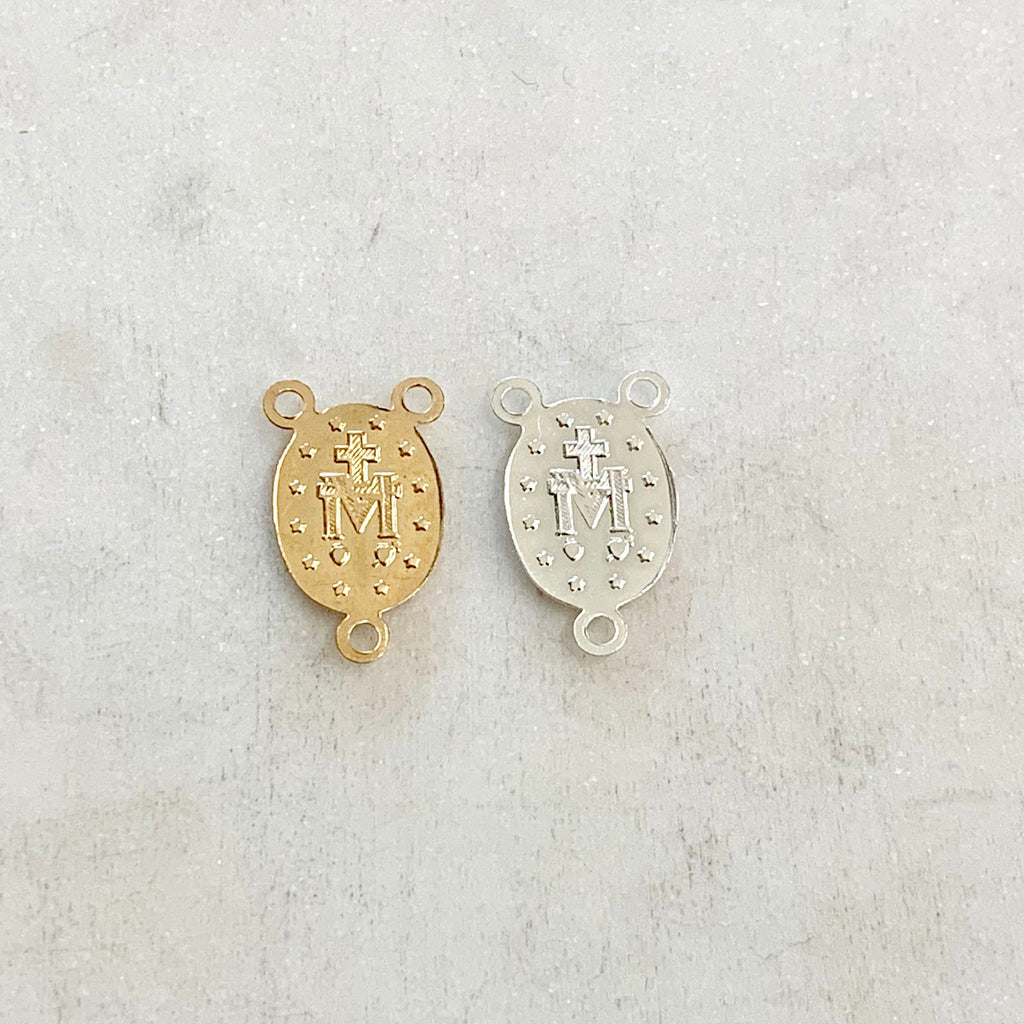 Sterling Silver or 14K Gold Filled or Virgin Mother Mary Rosary Connector