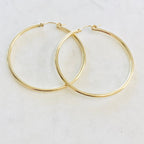 14K Gold Filled Large 50mm Thick Flex Tube Hoop Earrings 2 Inch Earring (2pc)