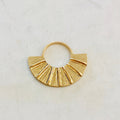 28mmx34mm Pewter Modern Style Fan Pendant Tribal Bohemian Pendant Charm – Antique Gold