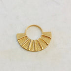 28mmx34mm Pewter Modern Style Fan Pendant Tribal Bohemian Pendant Charm – Antique Gold