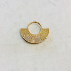28mmx34mm Pewter Modern Style Fan Pendant Tribal Bohemian Pendant Charm – Antique Gold