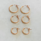 Sterling Silver or Gold Filled 14Kt Thick Flex Tube Hoop Earrings 22mm (2pc)