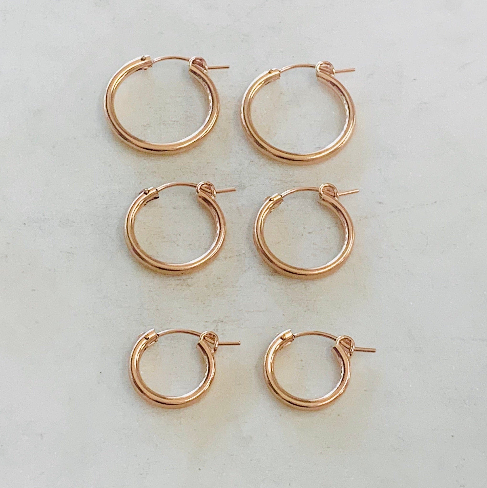 Sterling Silver or Gold Filled 14Kt Thick Flex Tube Hoop Earrings 22mm (2pc)