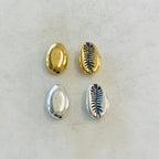 14mmx9mm Pewter Tiger Cowrie Shell Ocean Nautical Bead