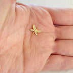 Gold Plated or Rhodium Plated Small CZ Pave Dragonfly Connector or 2 Loop