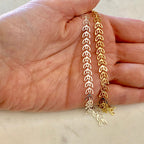 6.4mmx5mm Brass Gold or Silver Plated Butterfly Chevron – Sold by the Foot