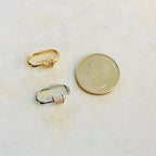 19mmx10mm Gold Plated or Rhodium Plated or Pave CZ Screw Carabiner Clasp