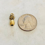 Pewter Metal 3D Tropical Pineapple Charm Hawaii Vacation Fruit (2pc)
