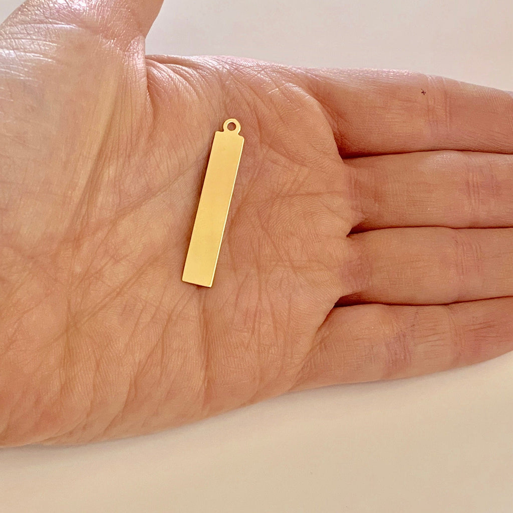 Sterling Silver or 14K Gold Filled Long Rectangle Bar 5mm x 32mm 24 Gauge