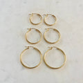 Gold Filled Thick Flex Tube Hoop Earrings 34mm 27mm 22mm Earring (2pc)