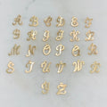 14K Gold Filled Alphabet Script Letter Cut Out Charm Pendant
