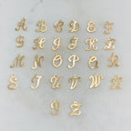 14K Gold Filled Alphabet Script Letter Cut Out Charm Pendant