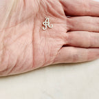 Sterling Silver Alphabet Script Letter Cut Out Charm Pendant