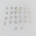Sterling Silver Alphabet Script Letter Cut Out Charm Pendant