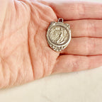 Sterling Silver or Vermeil Large Double Sided Italian Coin or Nature-Scape