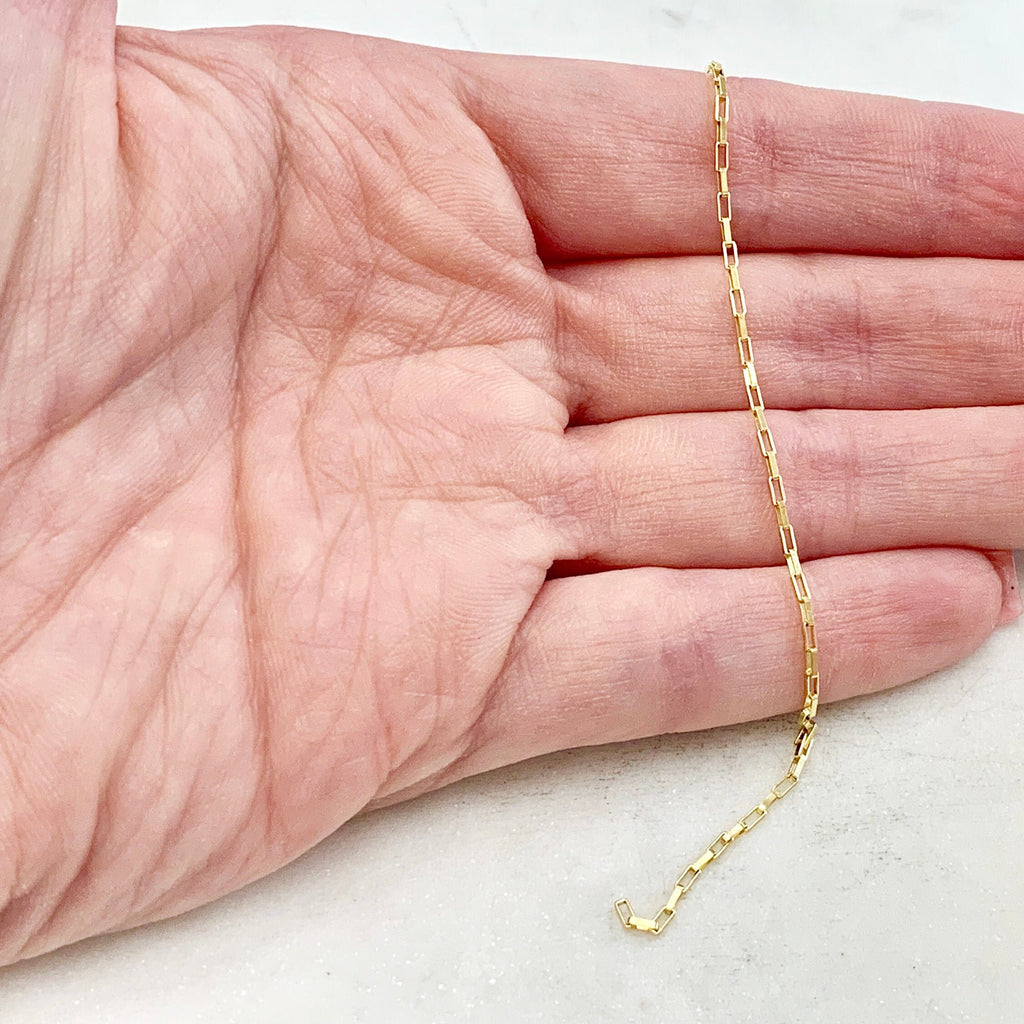 14K Gold Filled 2.8mm x 1.3mm Venetian Faceted Elongated – Sold by the Foot