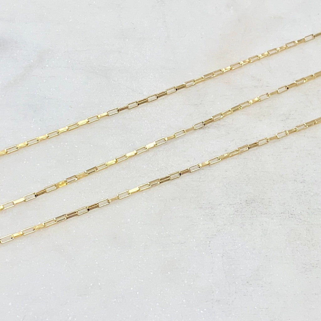 14K Gold Filled 2.8mm x 1.3mm Venetian Faceted Elongated – Sold by the Foot