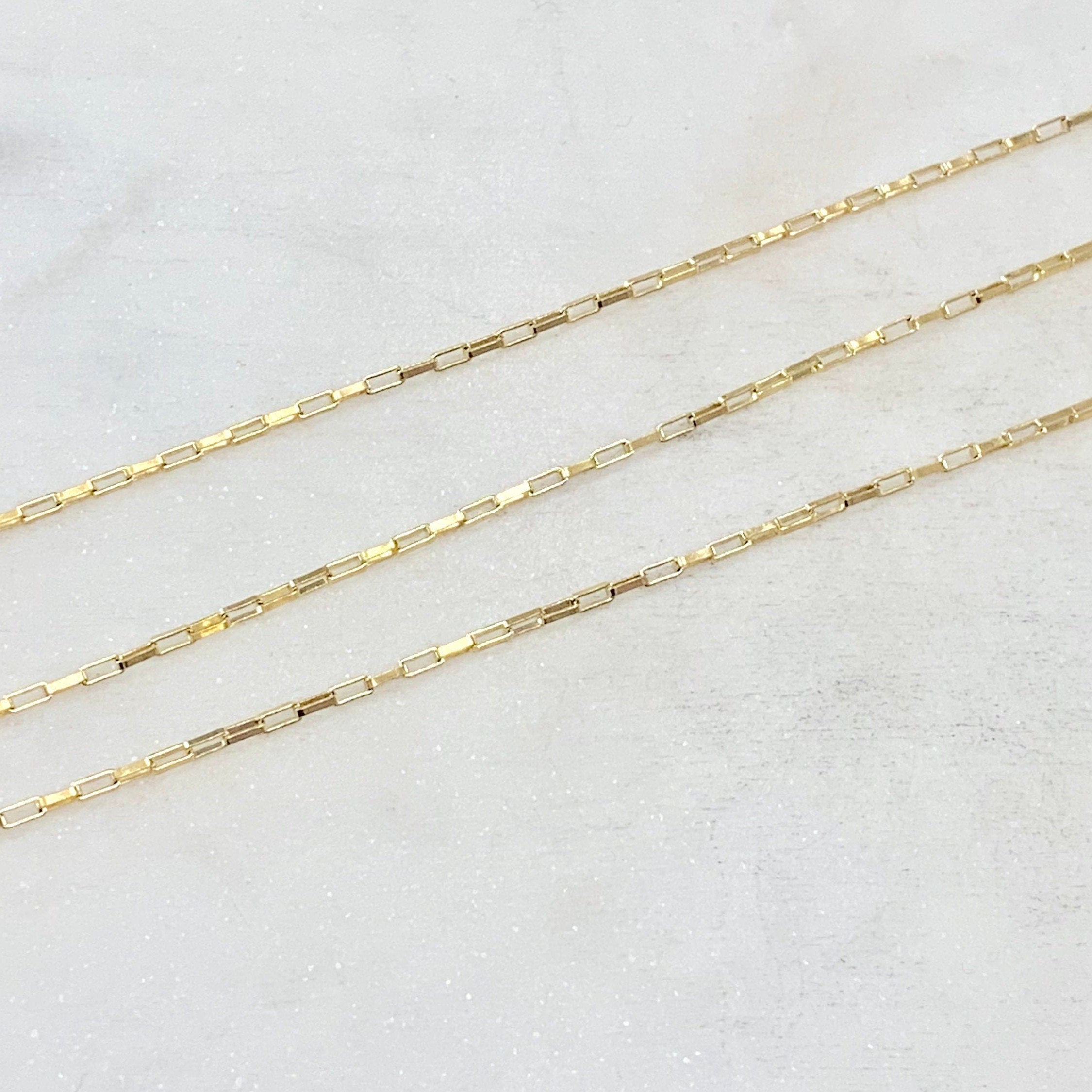14K Gold Filled 2.8mm x 1.3mm Venetian Faceted Elongated – Sold by the Foot