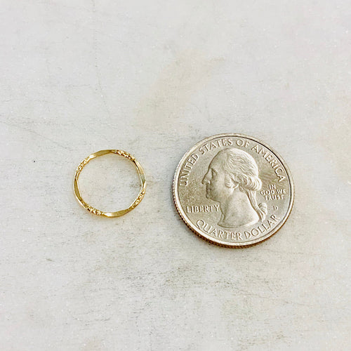 14K Gold Filled Delicate Textured Hammered Ring Open Circle Disc Coin (15mm)