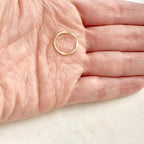 14K Gold Filled Delicate Textured Hammered Ring Open Circle Disc Coin (15mm)