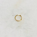 14K Gold Filled Delicate Textured Hammered Ring Open Circle Disc Coin (11mm)