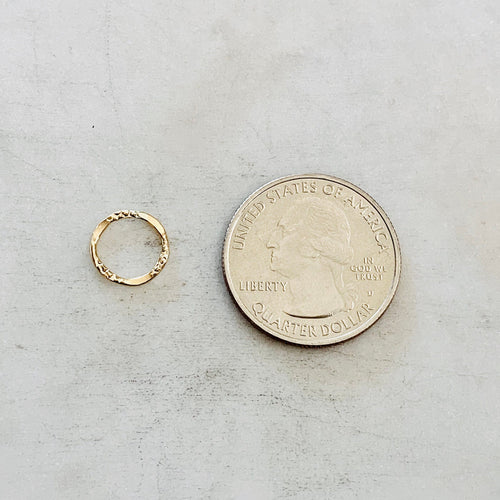 14K Gold Filled Delicate Textured Hammered Ring Open Circle Disc Coin (11mm)