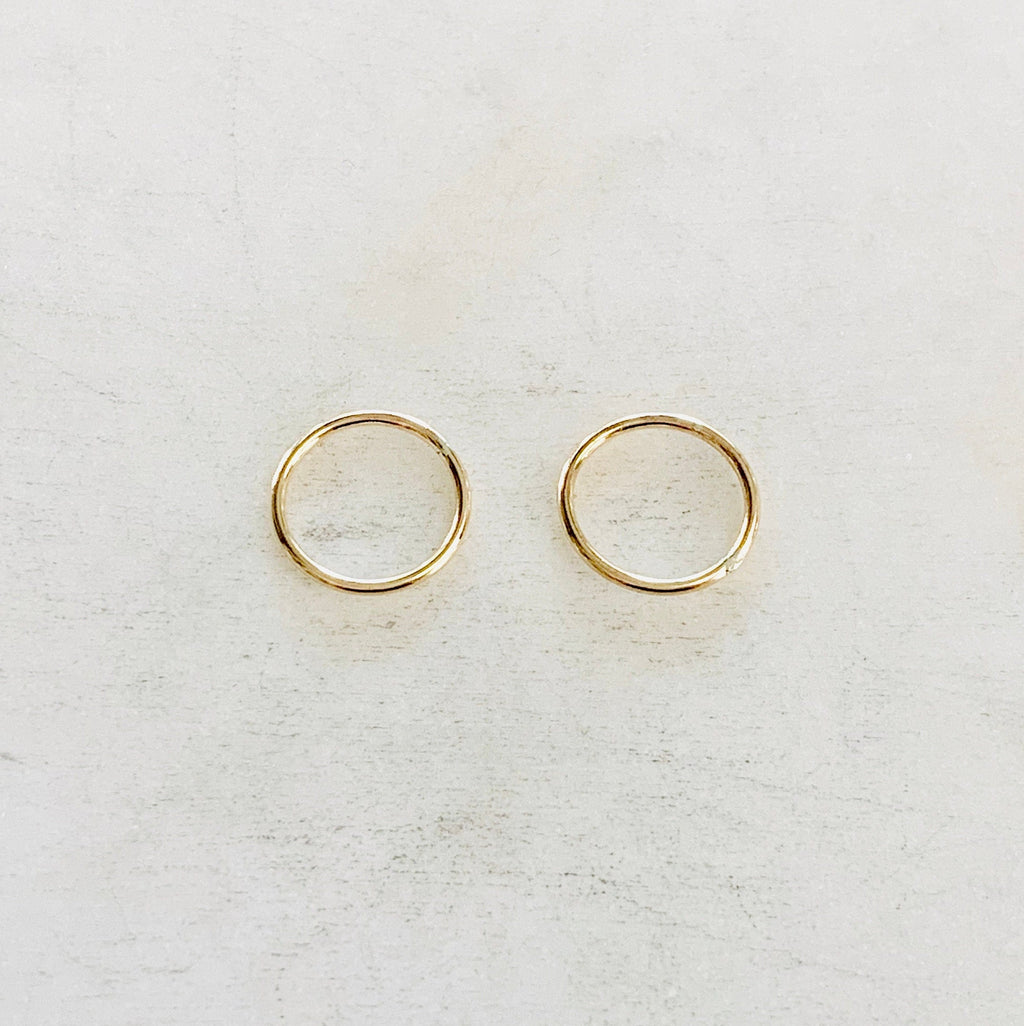 14K Gold Filled 12mm Shiny Gold Smooth Connector Ring Open Circle Charm (2pc)
