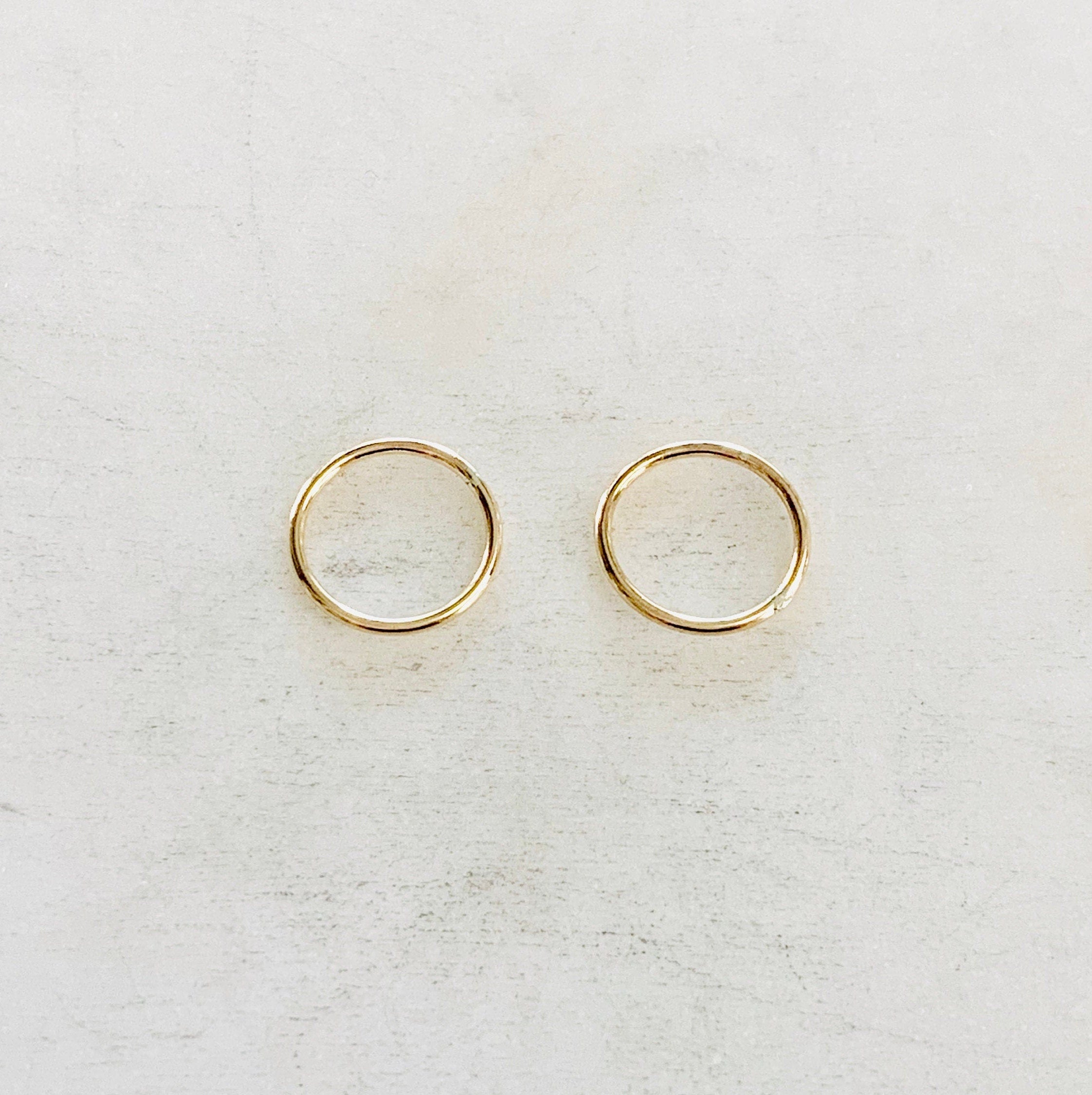 14K Gold Filled 12mm Shiny Gold Smooth Connector Ring Open Circle Charm (2pc)