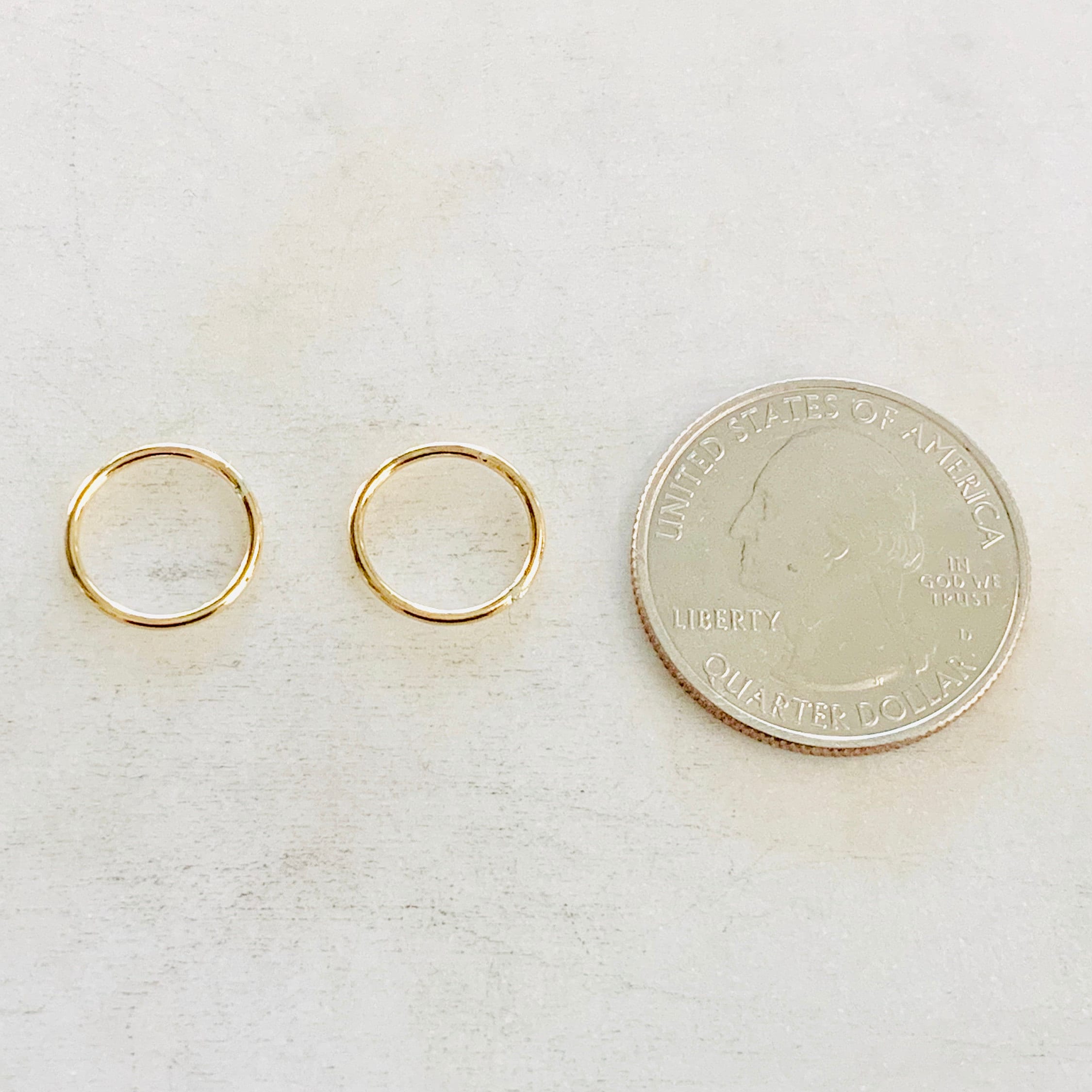 14K Gold Filled 12mm Shiny Gold Smooth Connector Ring Open Circle Charm (2pc)